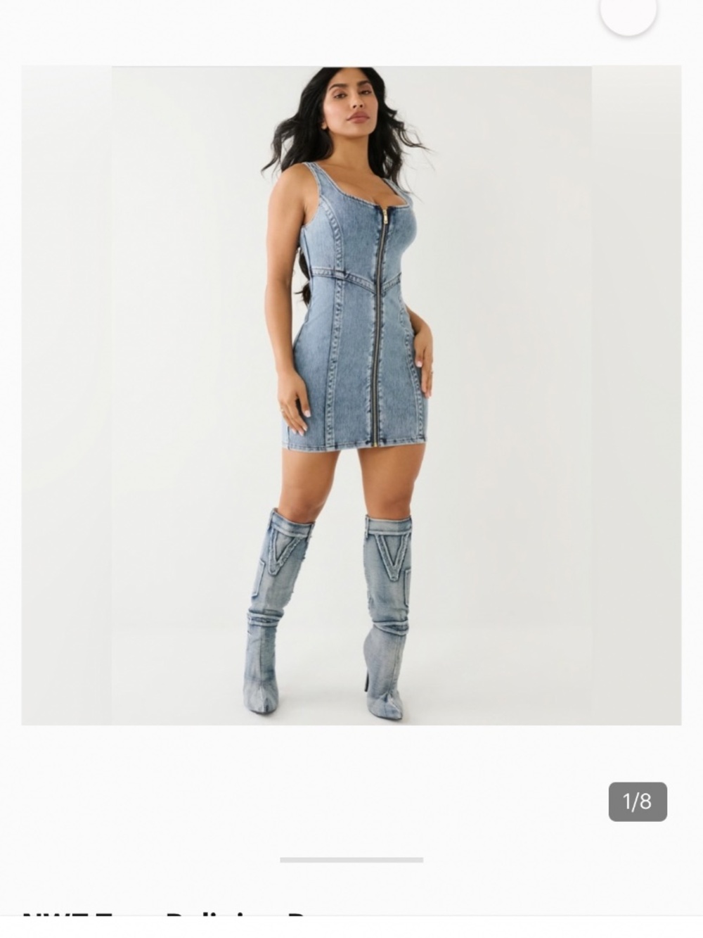 True Religion Sleeveless Zip Denim Dress Size Lrg